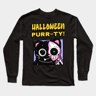 Spooky Halloween Cat Long Sleeve T-Shirt